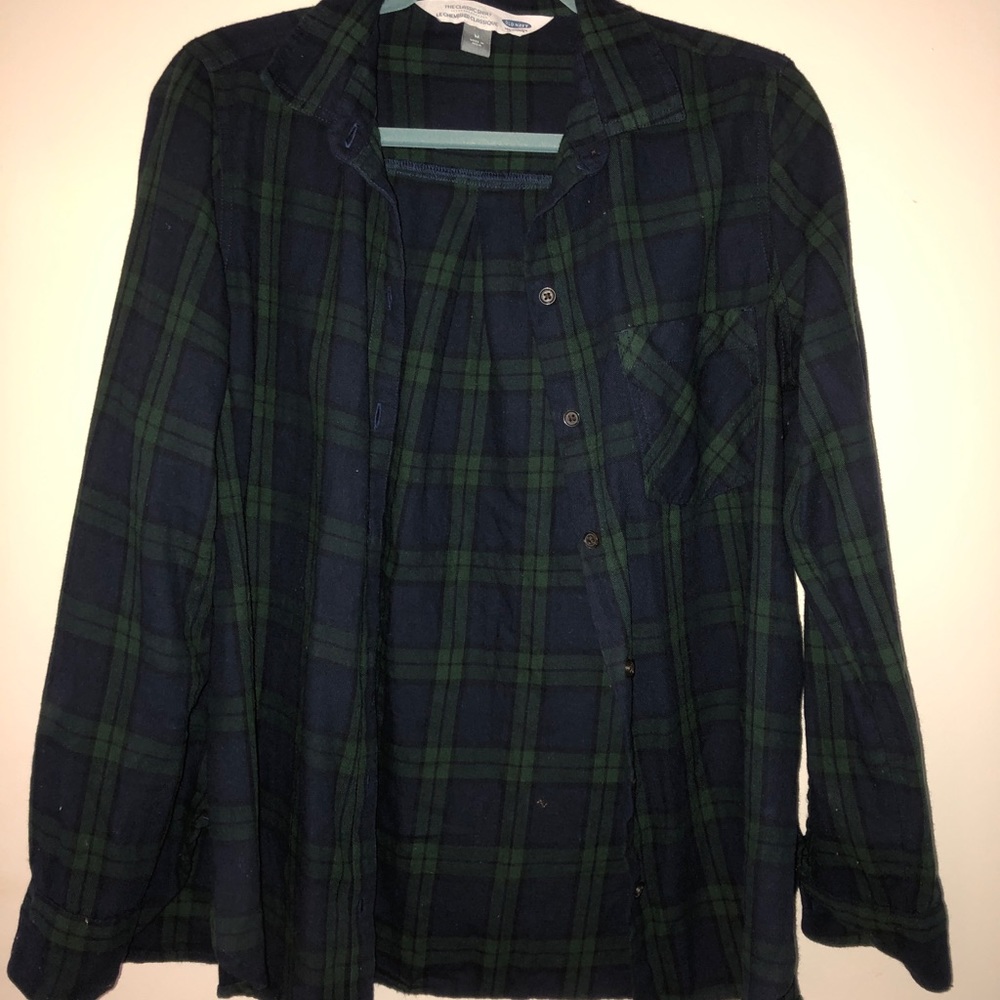 Dark Blue and Green Old Navy Flannel